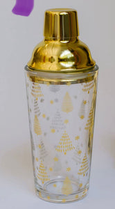 Gold tree glass cocktail shaker