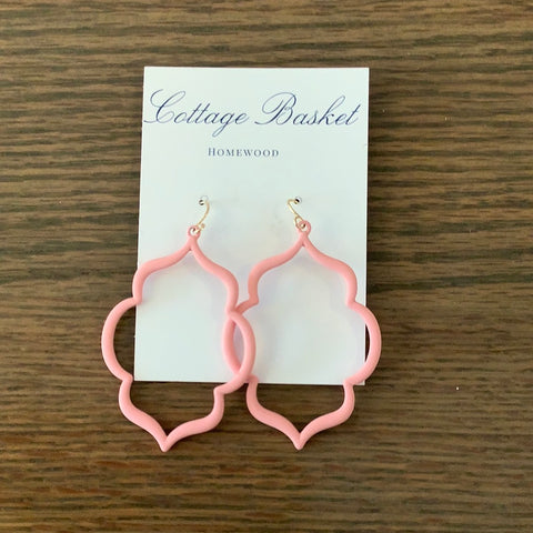 Pink quadrafoil earring