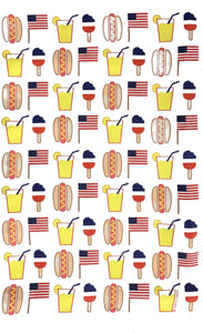 Hotdogs and Flags Coast and Cotton Tea Towel