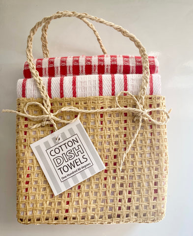 Picnic Basket Cotton Dish Towel Set