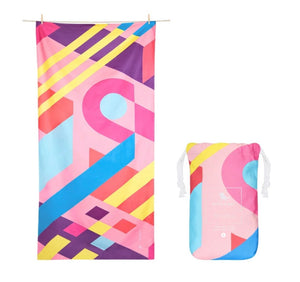 Colorful Pink Dock and Bay Towel