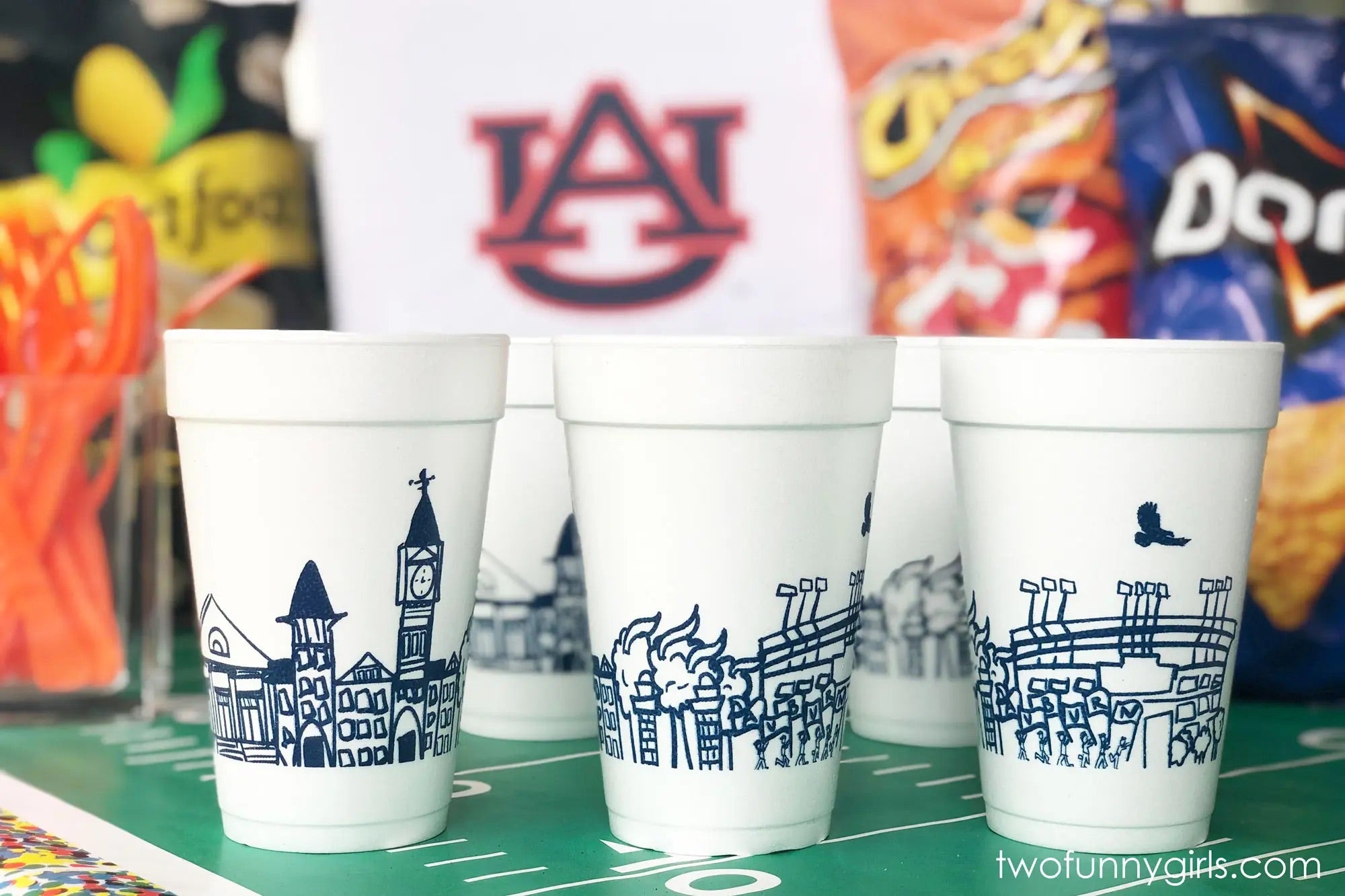 Auburn Skyline 10 pc Styrofoam Cups