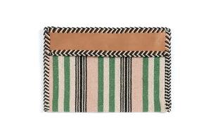 Green Stripe Zip Pouch