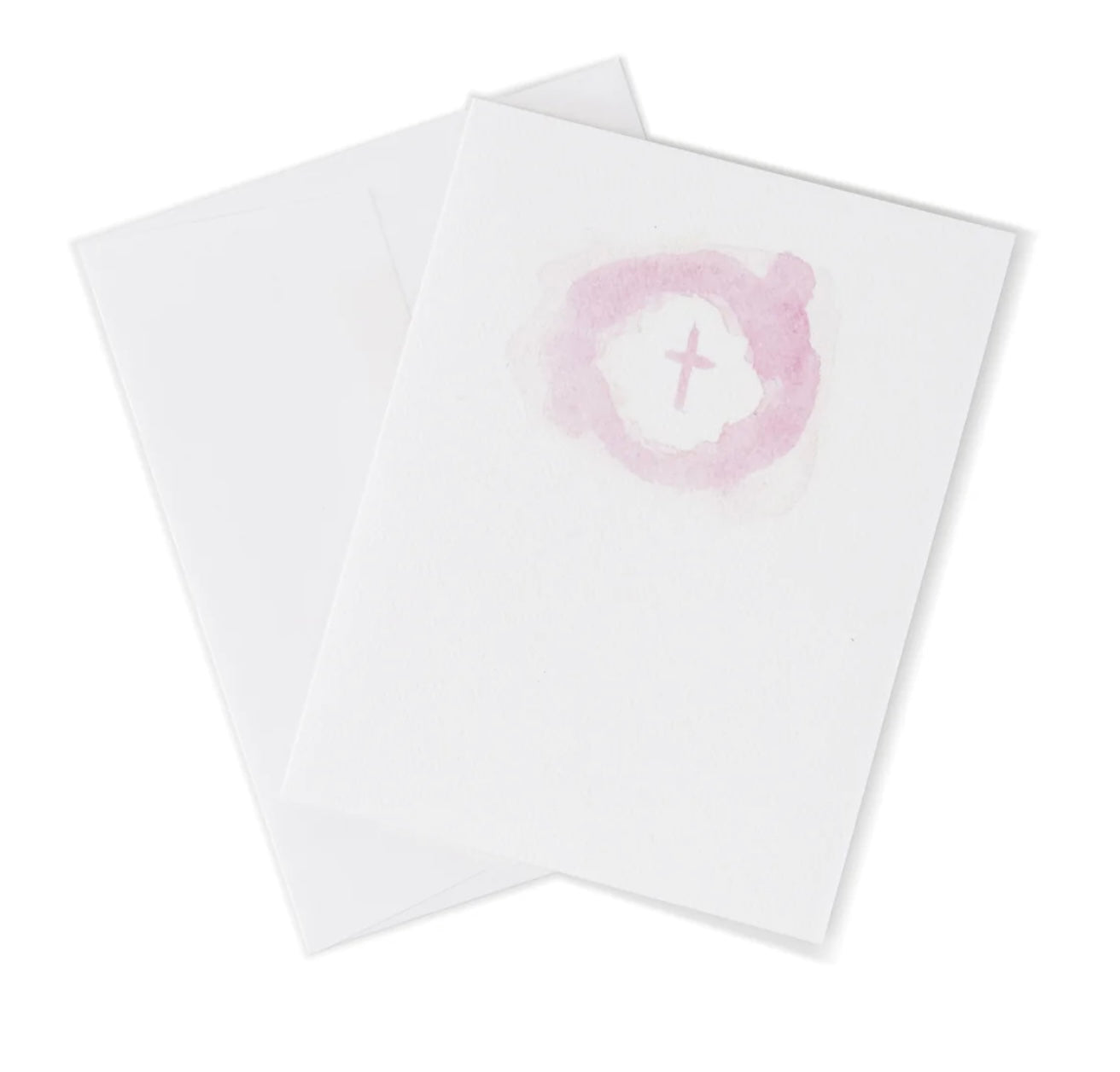 Watercolor Pink Cross Notecards