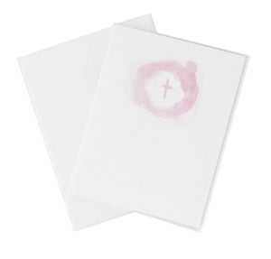 Watercolor Pink Cross Notecards