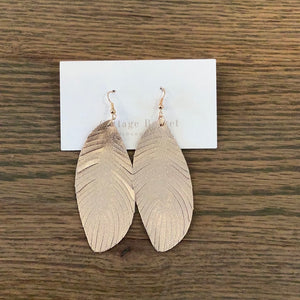 Rose gold feather earrings