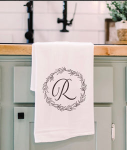 Monogram Tea Towel- Letter “R”