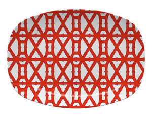 ClaireBella Red Bamboo Melamine Platter