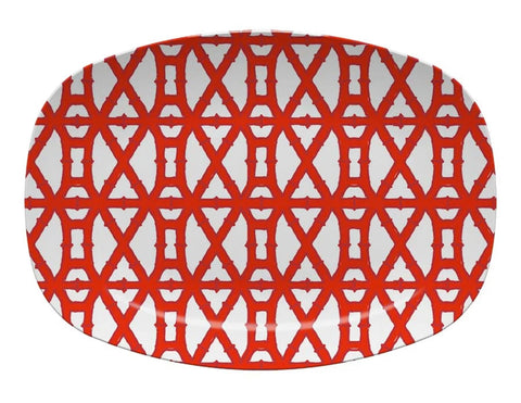 ClaireBella Red Bamboo Melamine Platter
