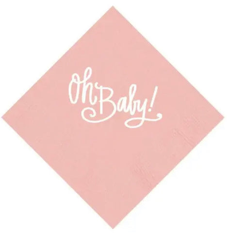 Oh Baby! Pink Cocktail Napkins