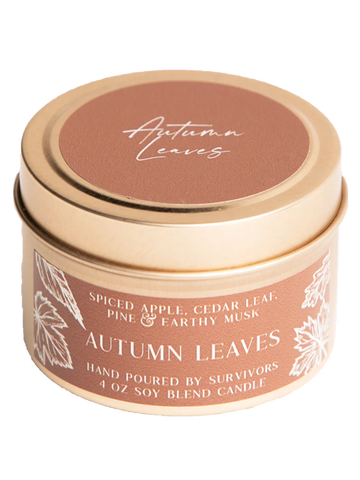 Autumn Leaves Tin Candle