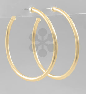 Shiny Gold Hoop Earrings