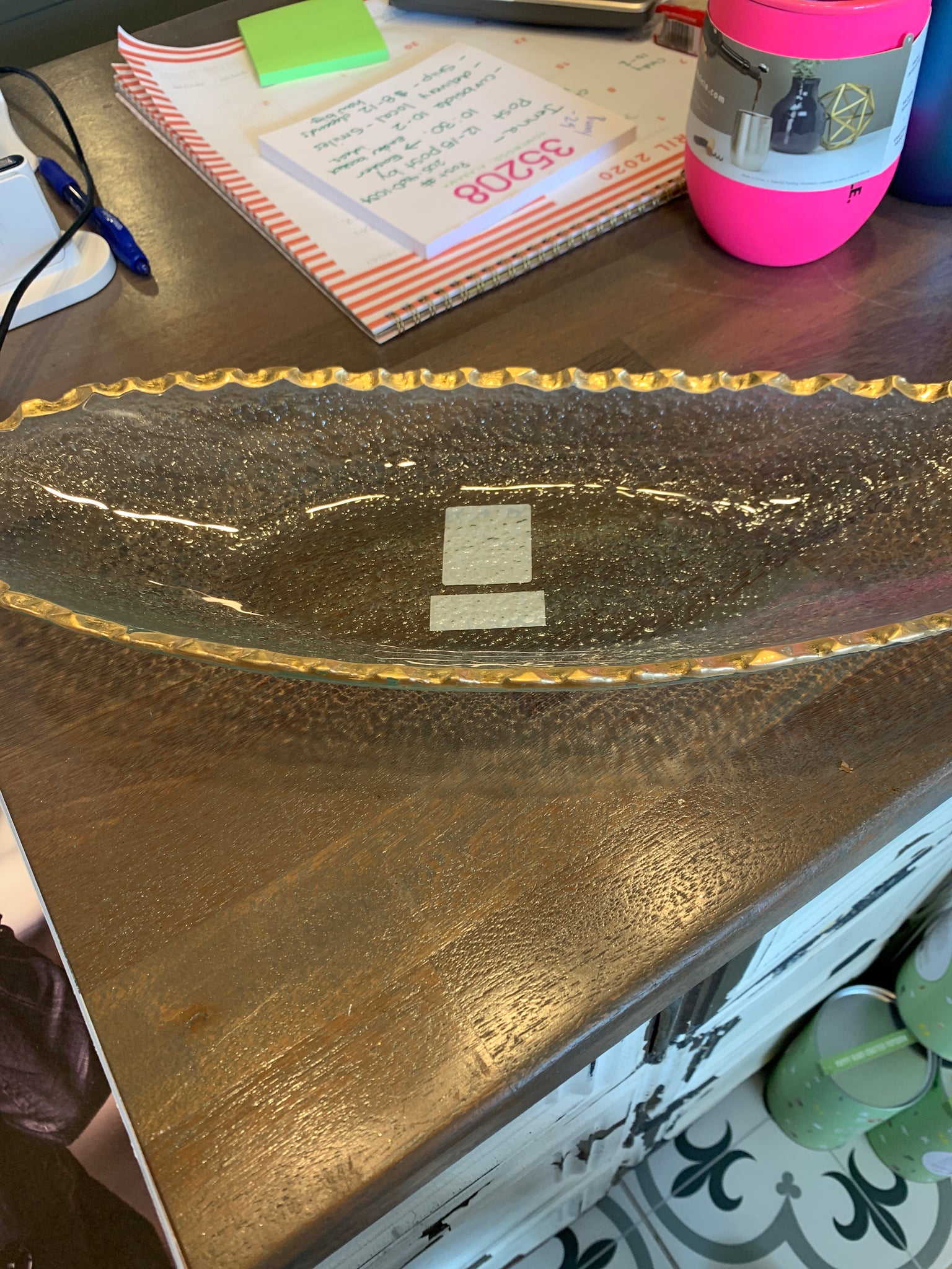 Clear oval platter