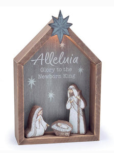 Light up nativity with manger