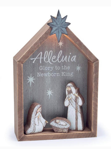Light up nativity with manger