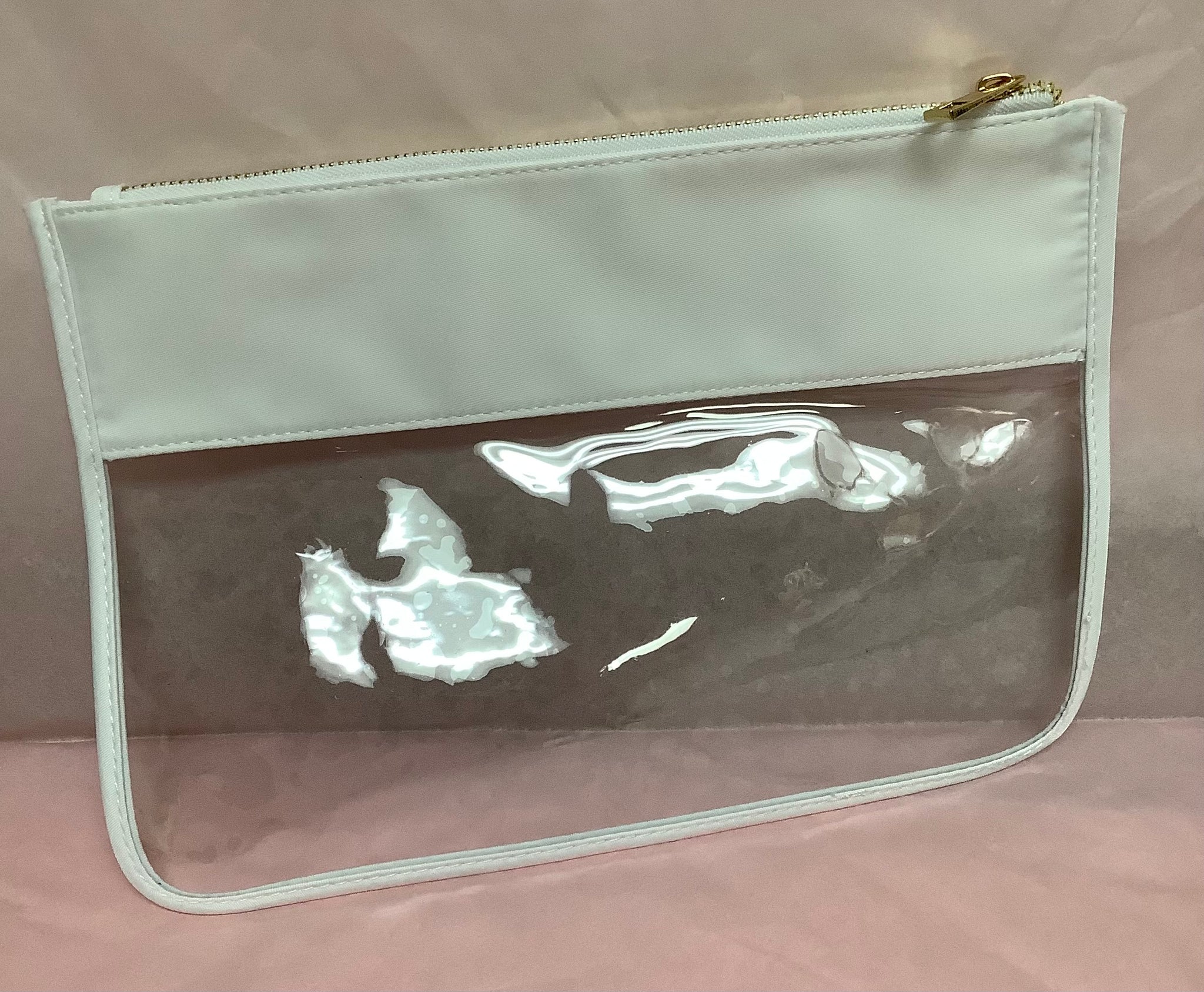 Clear/ White Zippered Toiletry Bag