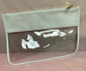 Clear/ White Zippered Toiletry Bag