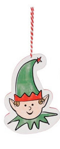 Wooden Painted Elf Ornament