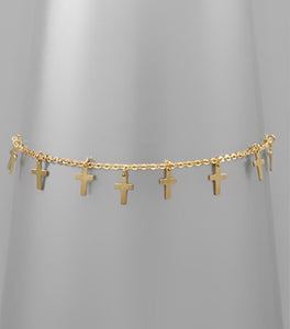 Multi Cross Gold Bracelet