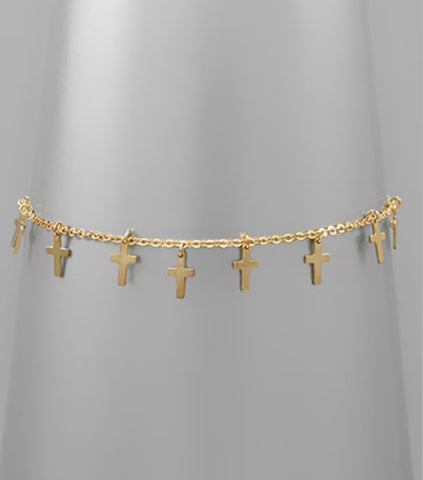 Multi Cross Gold Bracelet