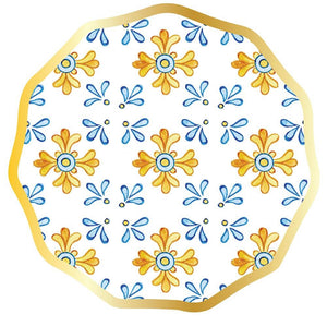 Blue/yellow salad paper plates