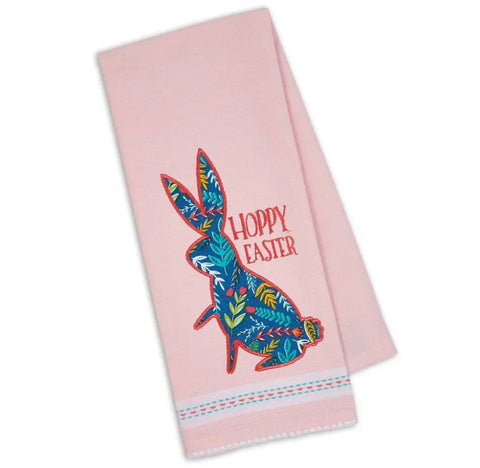 Hoppy Easter Embellished Dishtowel