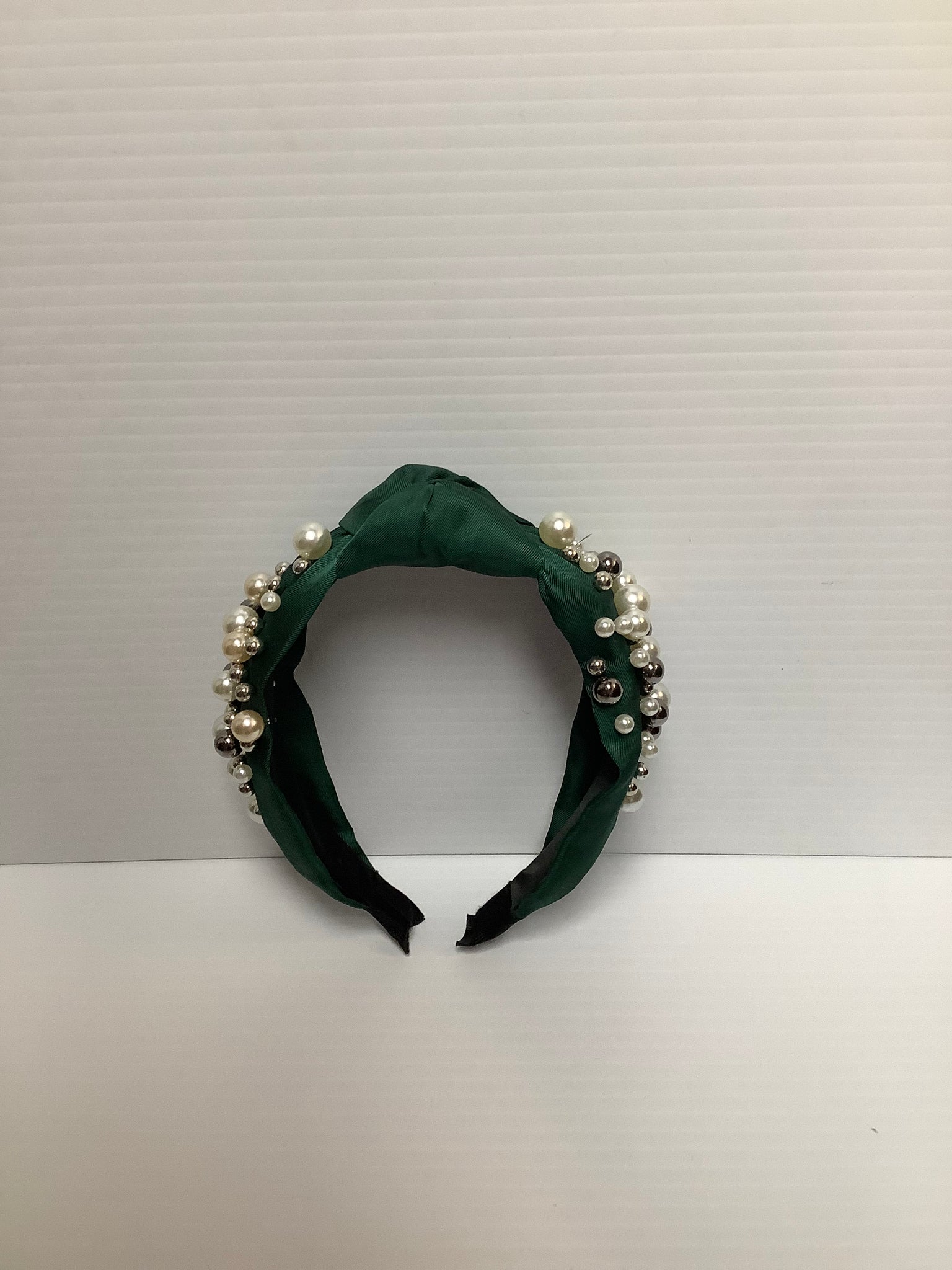 Dark Green and Pearl Headband