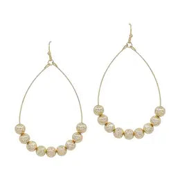 Gold Teardrop Ball Earrings