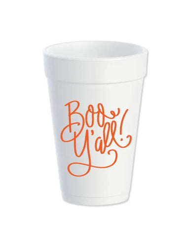 Boo Y’all Styrofoam Cups (Pack of 12)