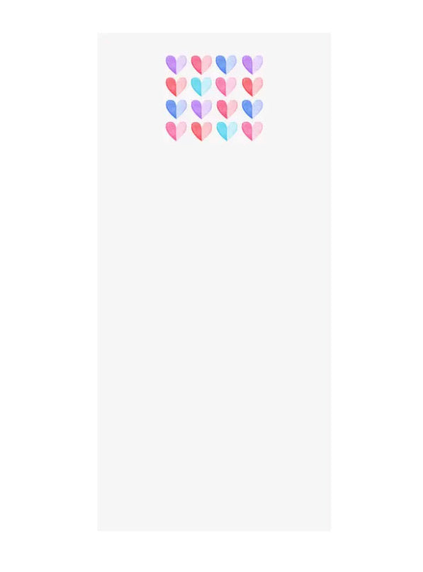 Two Tone Heart Tall Notepad