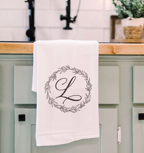Monogram Tea Towel- Letter “L”