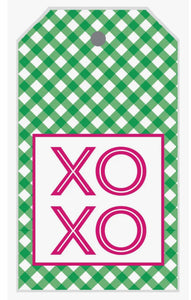 XOXO Green Gingham Gift Tags
