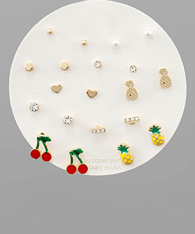 Fruit Stud Earrings Set