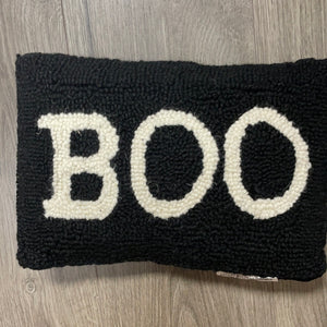 Boo hooked pillow