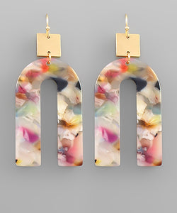 Multicolor Acrylic Arch Earrings