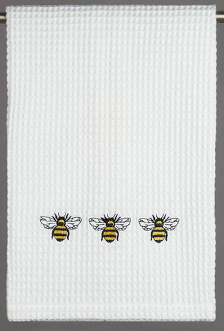 Bumble bee tea towel waffle