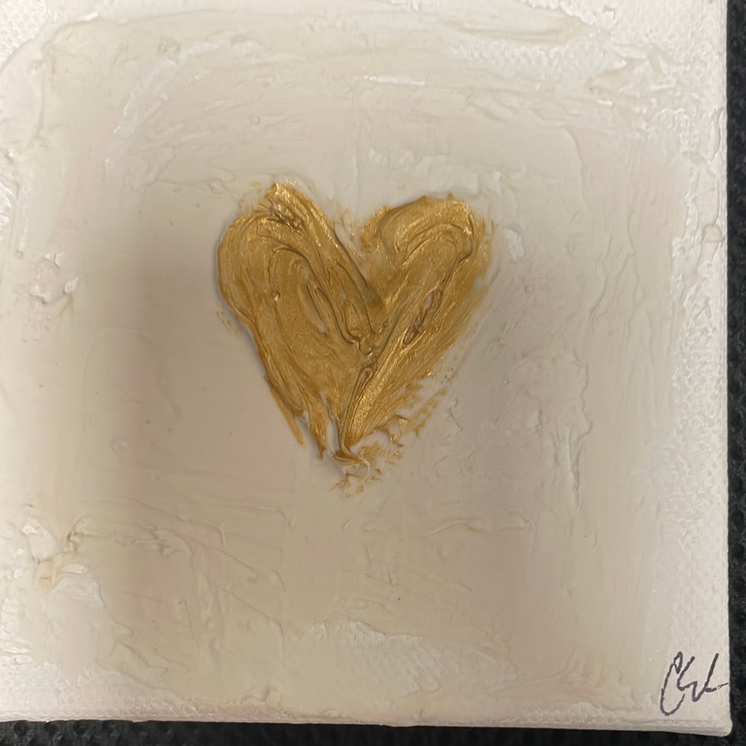 Gold heart canvas