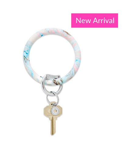 Rubber pastel marble oventure keyring