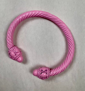 Pink Twisted Metal Cuff Bracelet