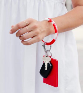 Silicone Cherry on Top Red Marble oventure key ring