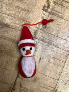 Red Felt Snowman Ornament