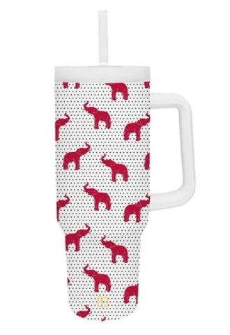 Mary Square Elephant Pride Stainless Tumbler with Handle