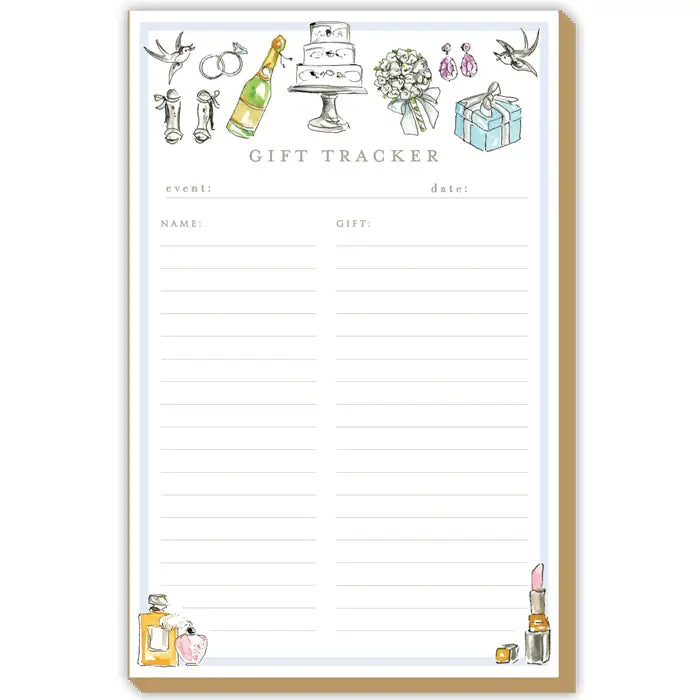 Bridal Gift Tracker Notepad