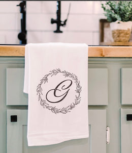 Monogram Tea Towel- Letter “G”