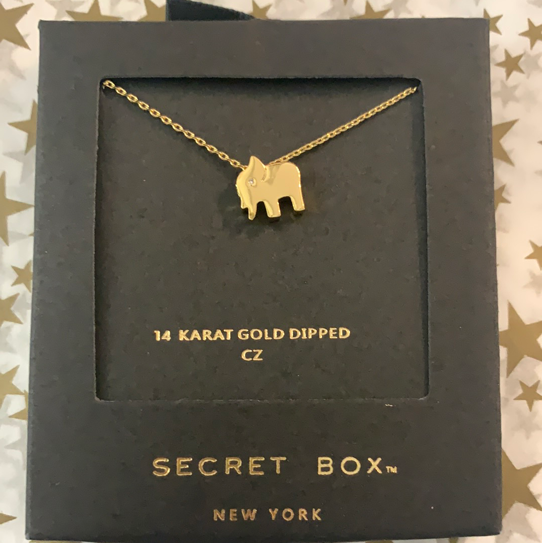 Gold elephant necklace
