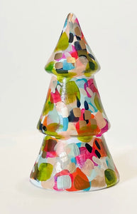 6” Brightly-Painted Ceramic Christmas Tree