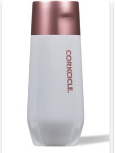 Rose gold and white champagne flute