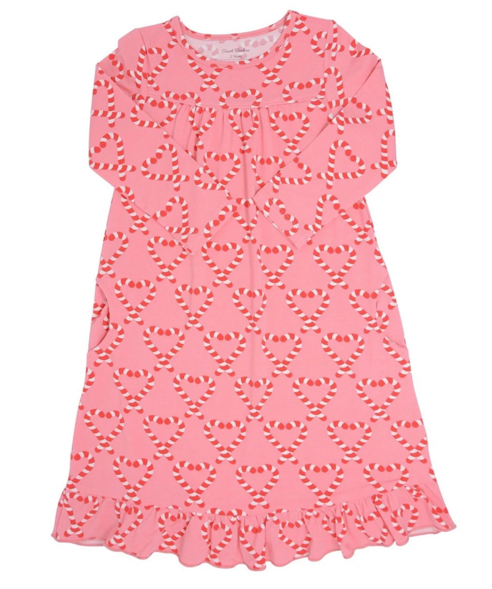 Size 4 Pink Candy Cane Nightgown