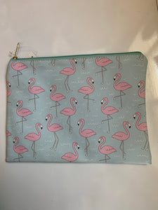 Large flamingo cosmetic bag