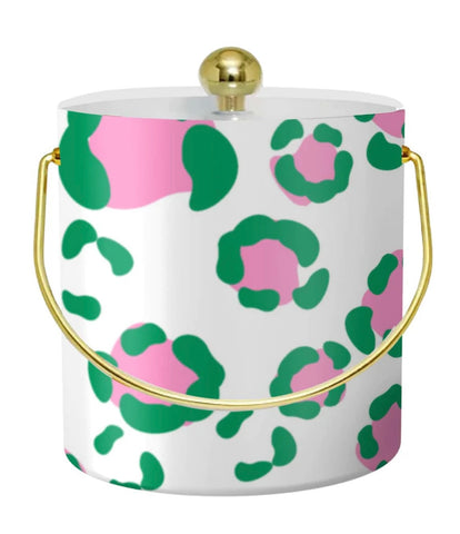 Pink/Green Leopard Spots Ice Bucket